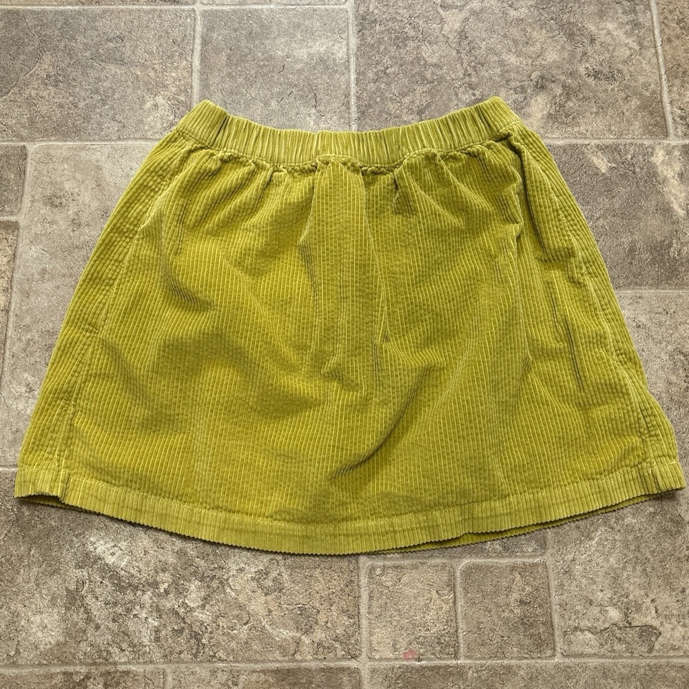 American Eagle AEO Corduroy A-line Mini Skirt Small Chartreuse Stretchy Autumn